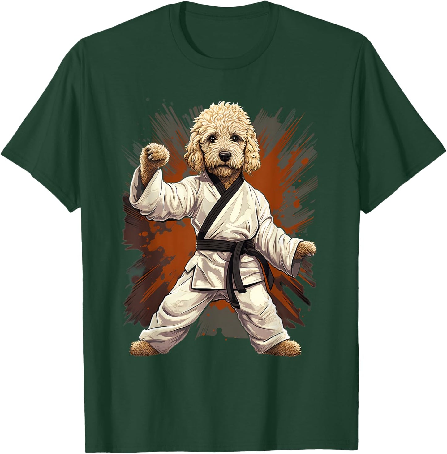 MMA Goldendoodle Dog Karate Women Girls Kids T-Shirt - T-Shirt | Forest