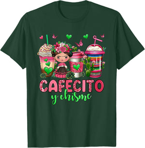 Cafecito y chisme coffee cups T-Shirt - T-Shirt | Forest