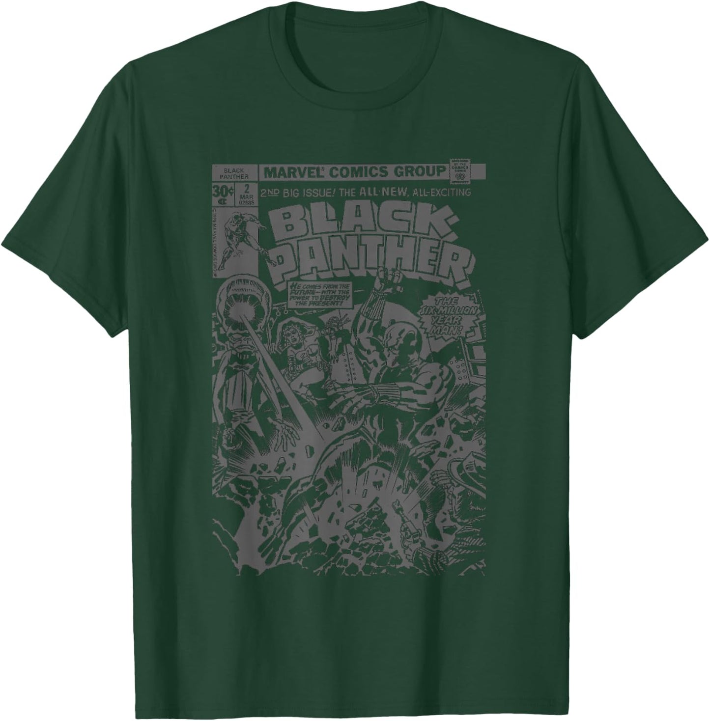 Marvel Comics Retro Black Panther Vintage Black Comic Cover T-Shirt - T-Shirt | Forest