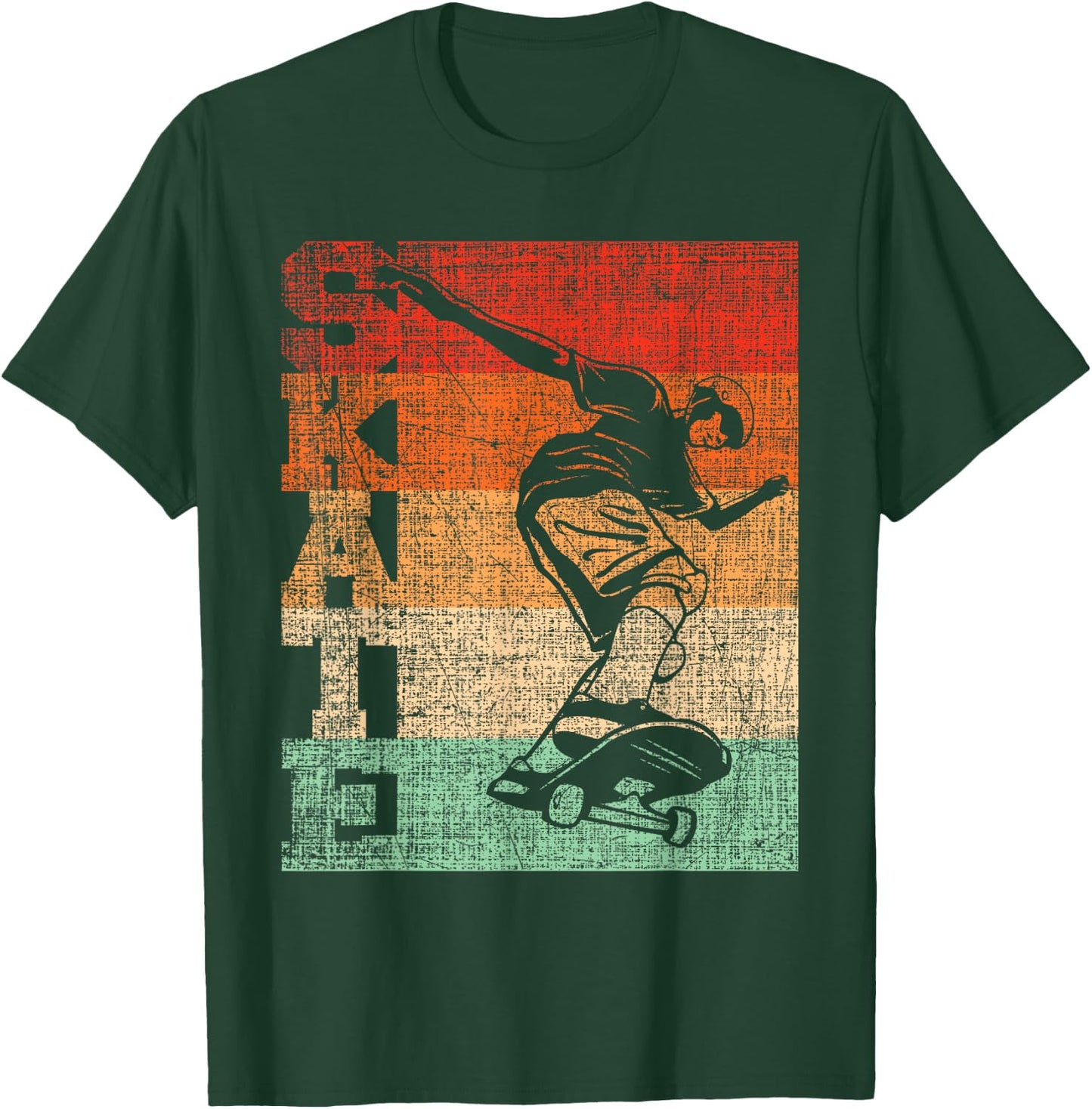 Retro Skate Skateboarder Skateboard Skateboarding Skater T-Shirt - T-Shirt | Forest
