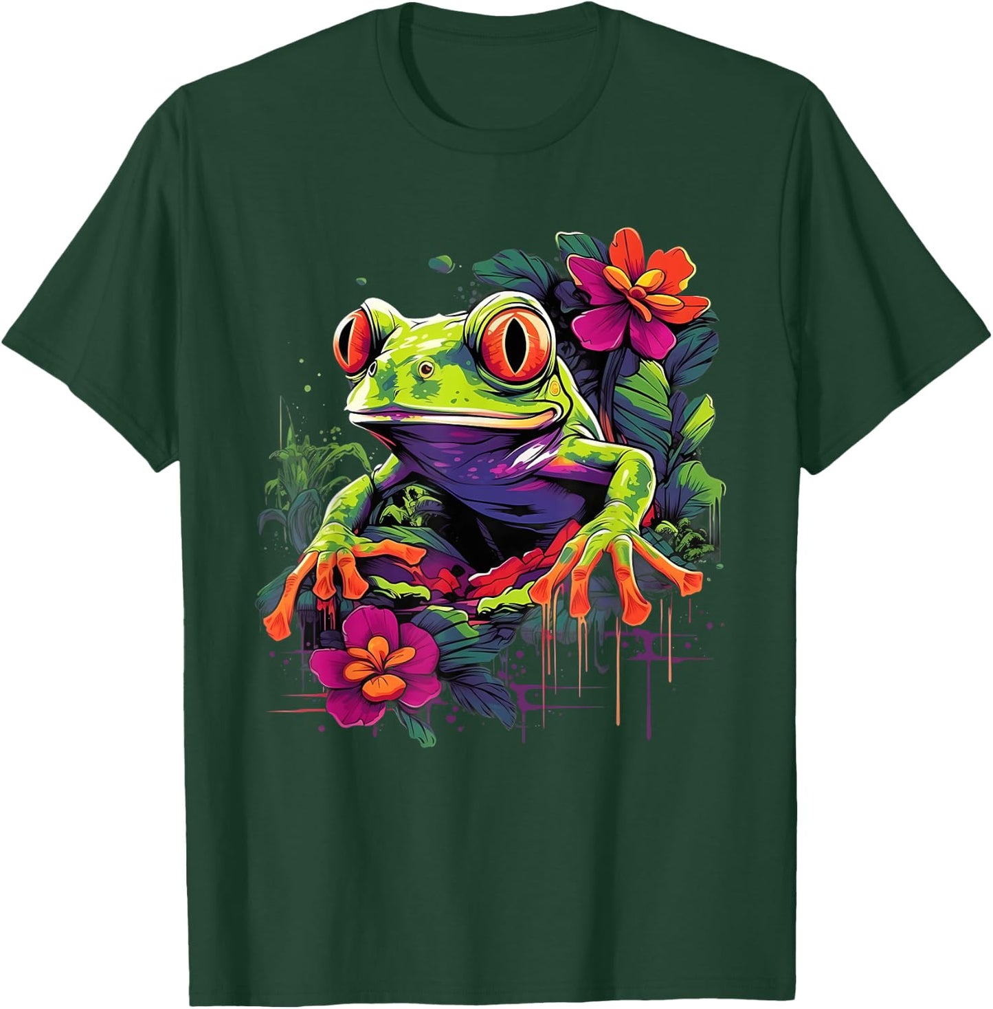 Retro Style Red-Eyed Tree Frog T-Shirt - T-Shirt | Forest