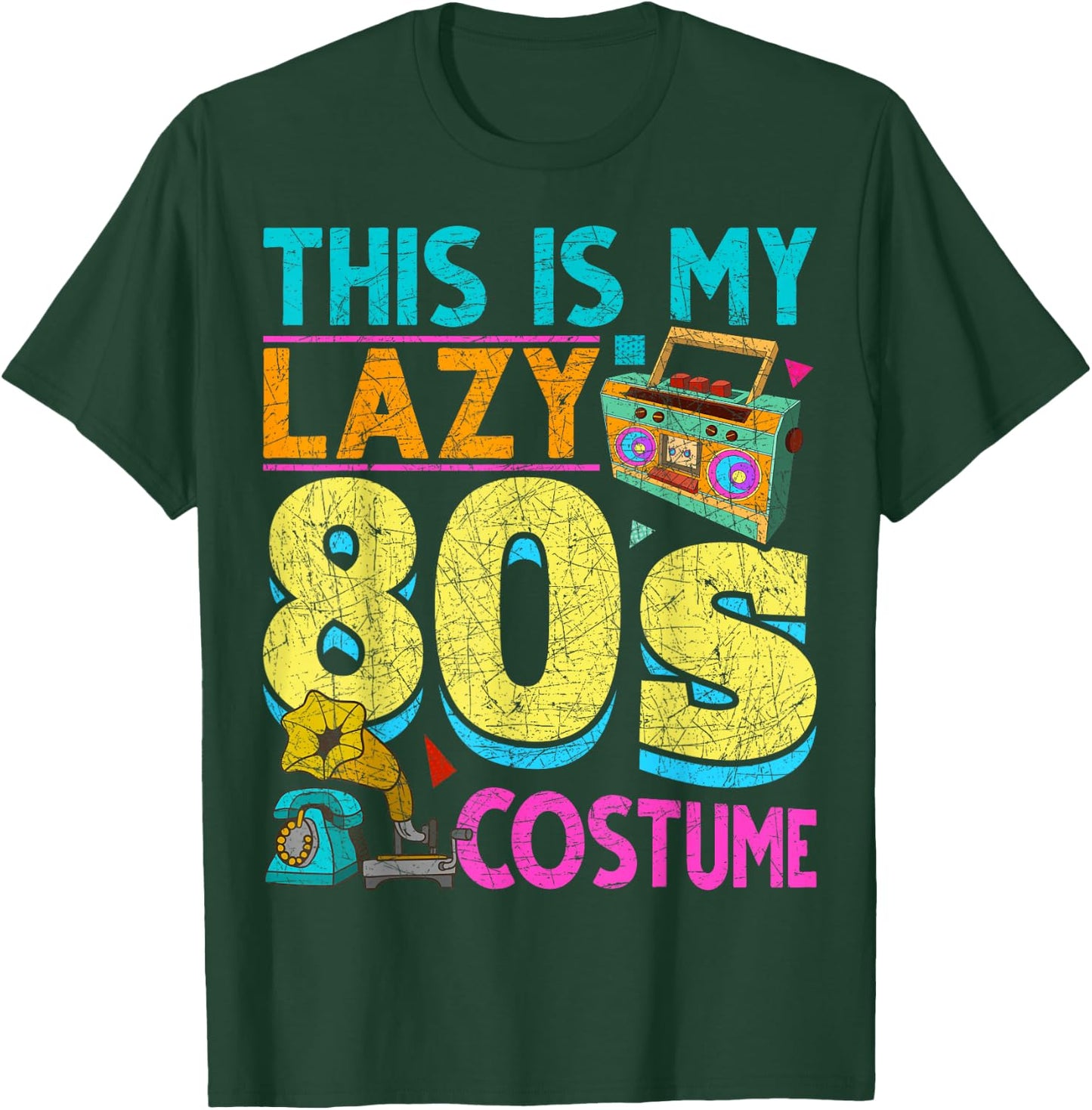 Funny This Is My Lazy 80s Costume Party Vintage Eighties T-Shirt - T-Shirt | Forest