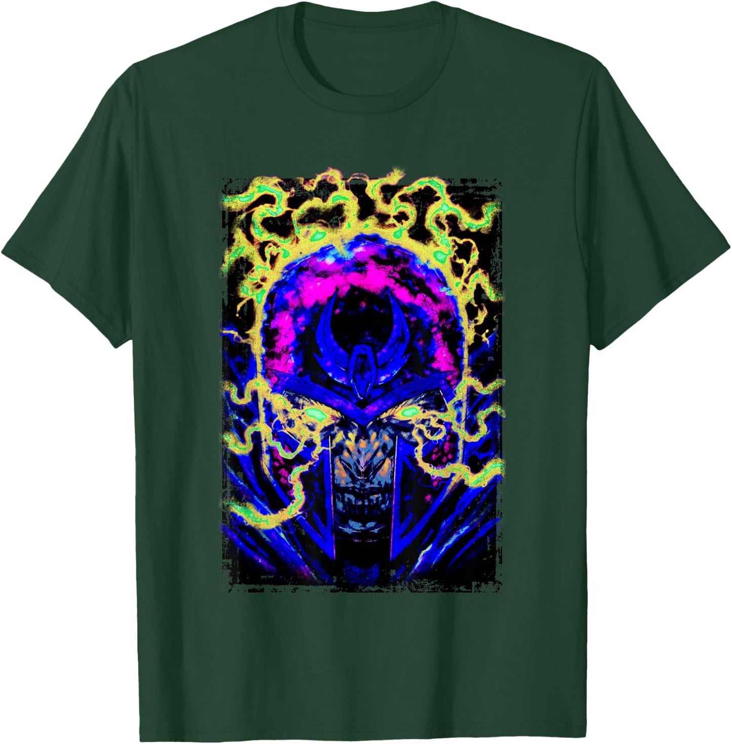 Marvel X-Men Magneto Intense Looking Evil Neon Portrait T-Shirt - T-Shirt | Forest