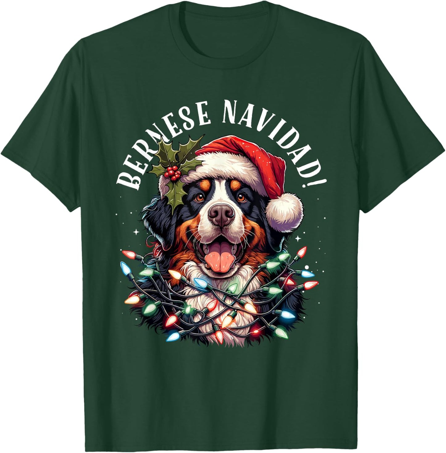 Bernese Mountain Dog Christmas Funny Bernese Navidad Berner T-Shirt - T-Shirt | Forest