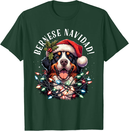 Bernese Mountain Dog Christmas Funny Bernese Navidad Berner T-Shirt - T-Shirt | Forest