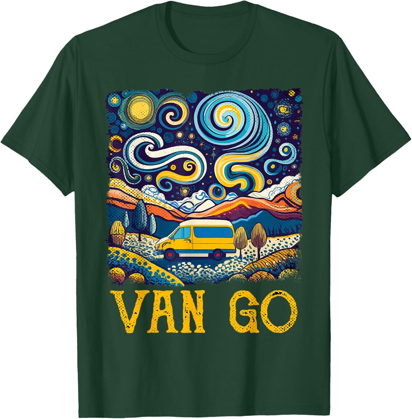 Retro Vintage Vanlife Accessories Funny Van Life T-Shirt - T-Shirt | Forest