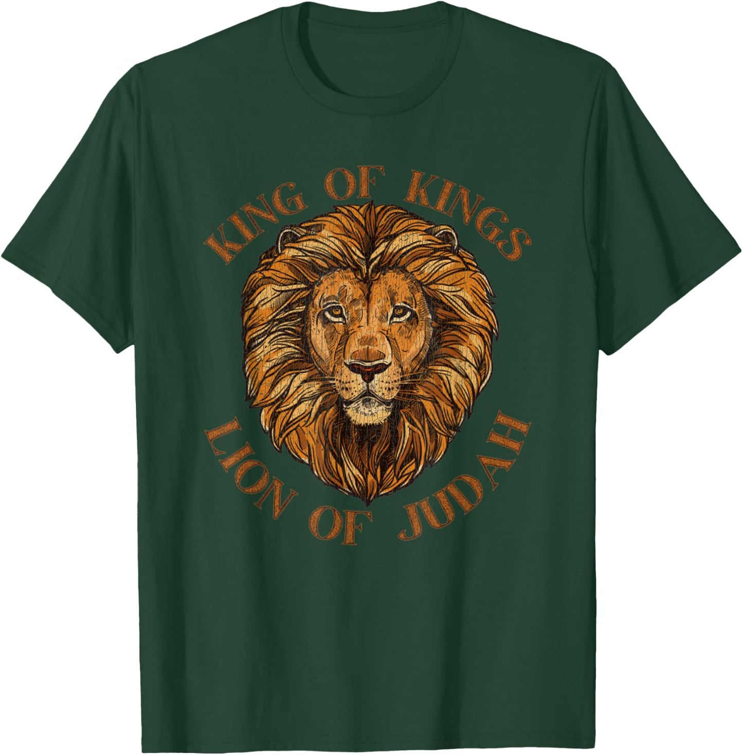 Vintage King Of Kings, Lion Of Judah Jesus Bible Judah T-Shirt - T-Shirt | Forest