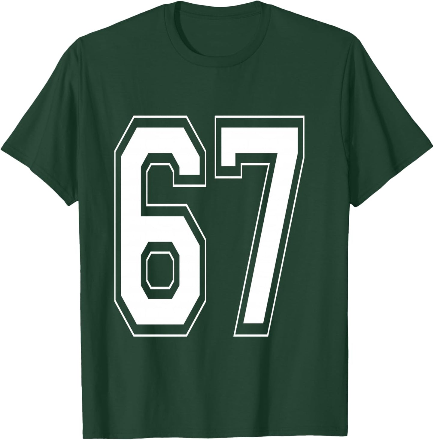 Number 67 Baseball Football Soccer Numbered Jersey T-Shirt - T-Shirt | Forest