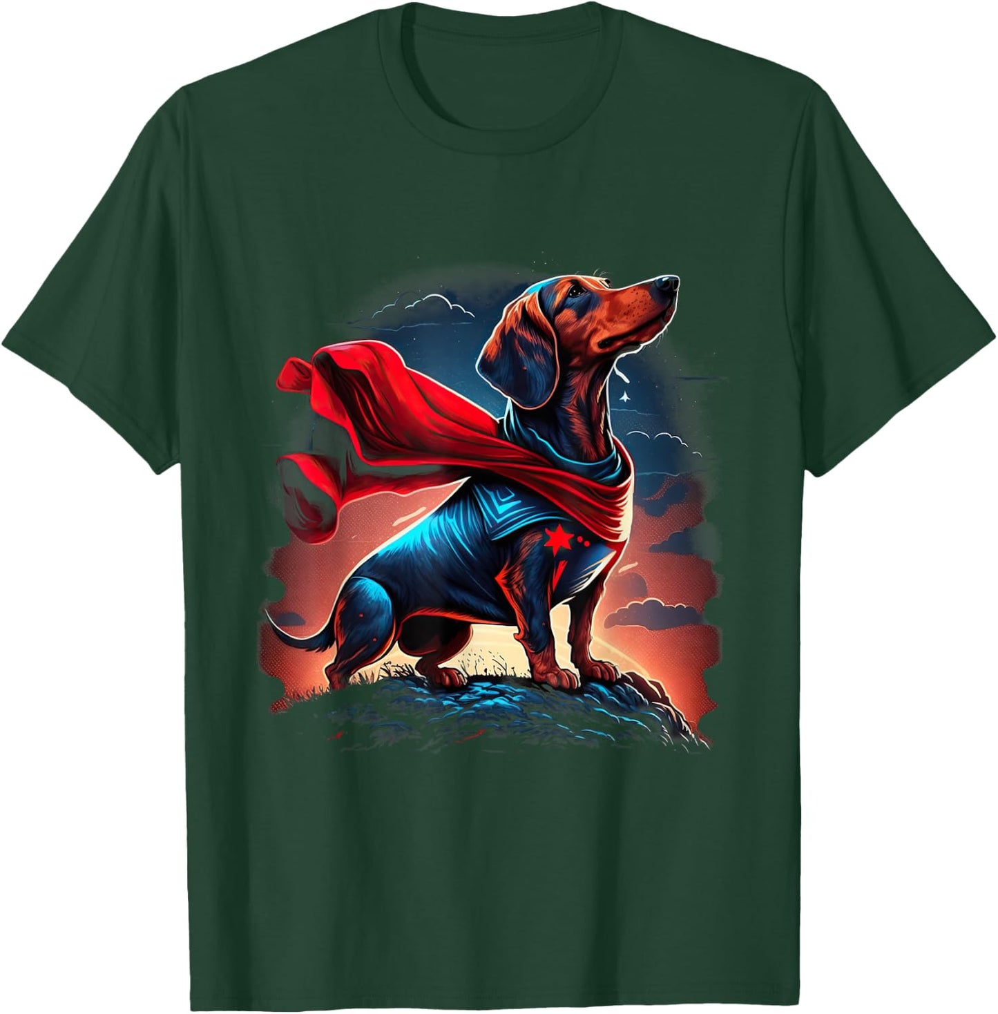Super Power Superhero Dachshund Dog T-Shirt - T-Shirt | Forest