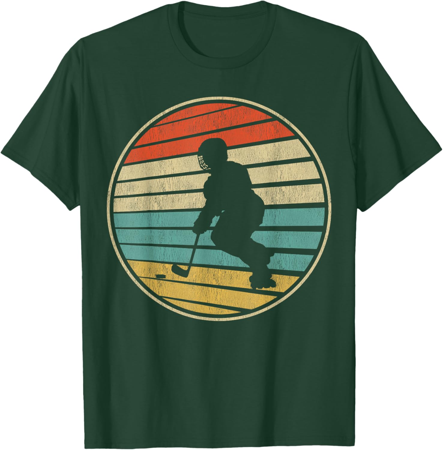 Roller Hockey Retro Vintage 70s 80s Rink Hockey Lovers T-Shirt - T-Shirt | Forest