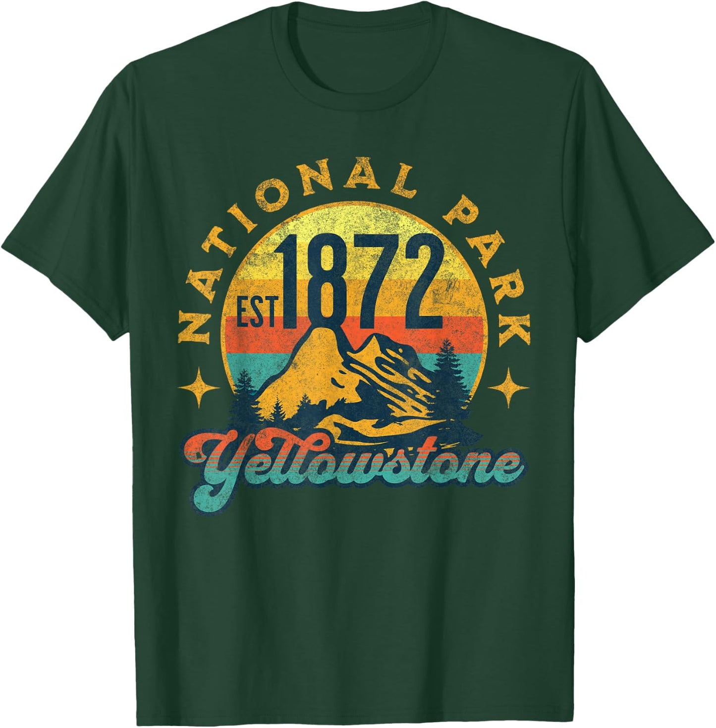 Yellowstone Park Nature Mountains Hiking Outdoors Vintage T-Shirt - T-Shirt | Forest