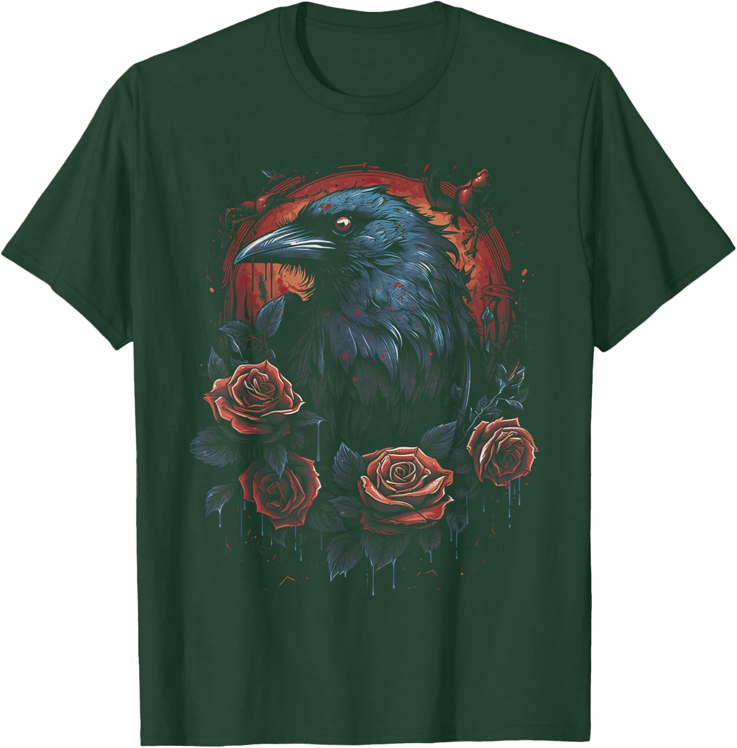Crow Bird Dark Mystic Nordic Raven Black Gothic Occult Viking Witchcraft T-Shirt - T-Shirt | Forest