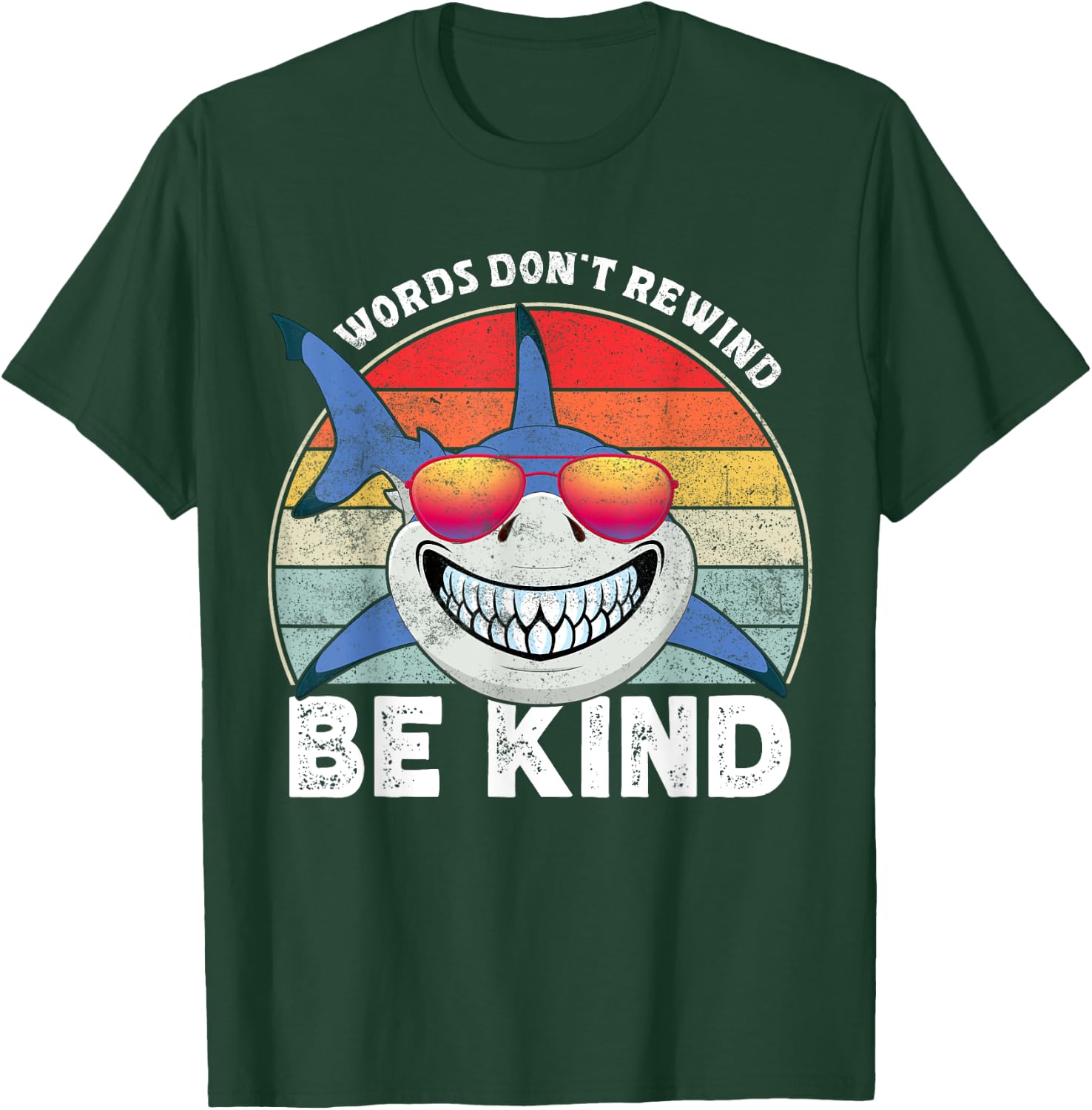 Be Kind Words Don't Rewind Shark Unity Day Orange Kids T-Shirt - T-Shirt | Forest