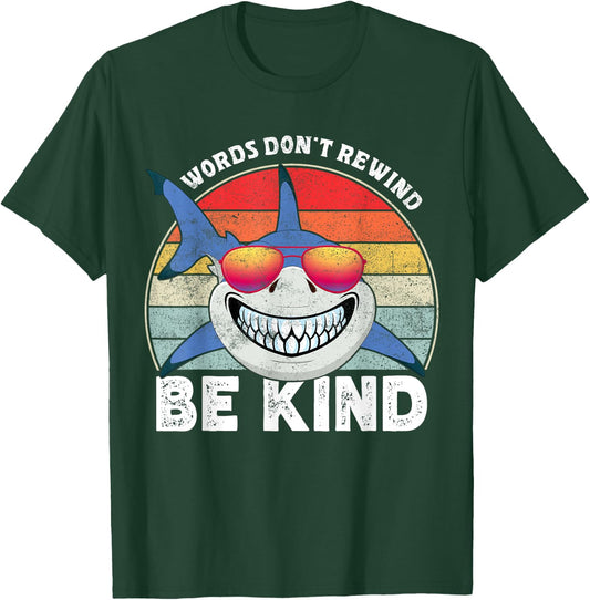 Be Kind Words Don't Rewind Shark Unity Day Orange Kids T-Shirt - T-Shirt | Forest