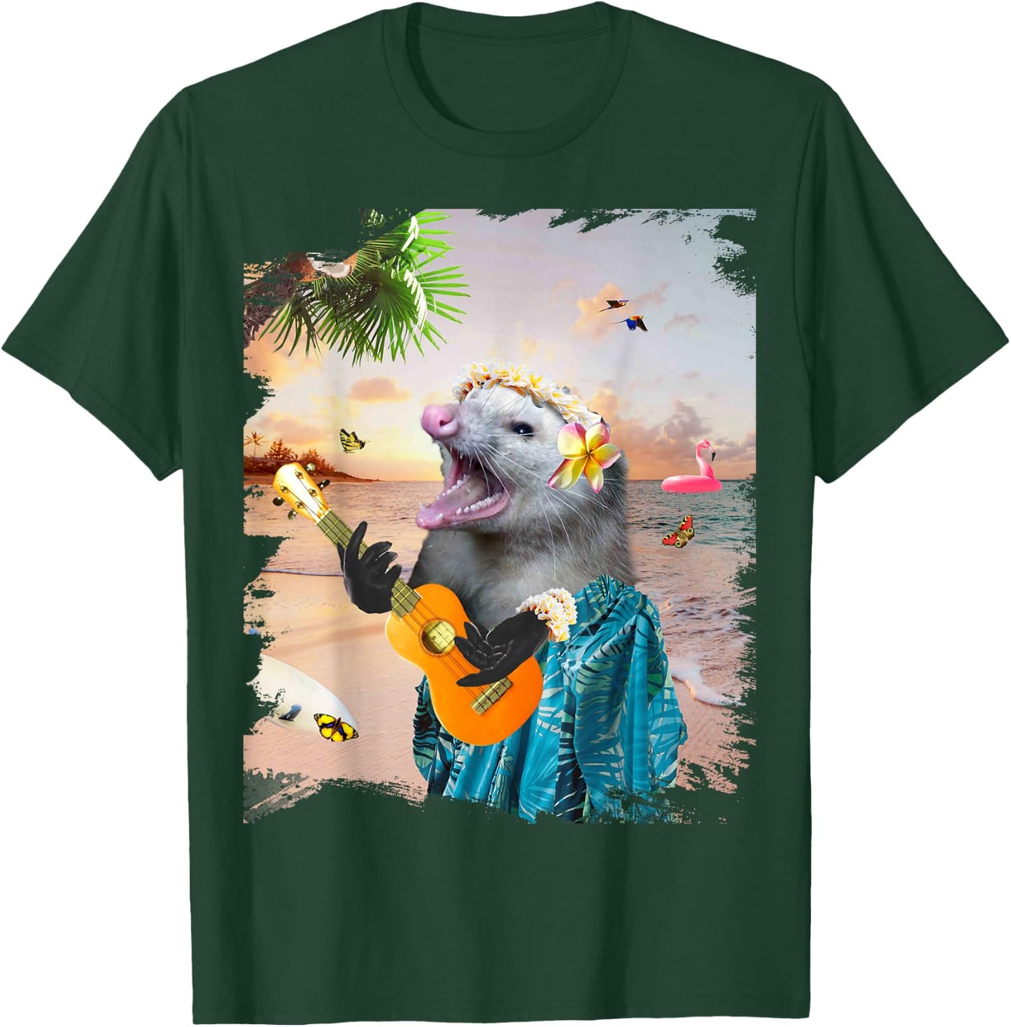 Aloha Hawaiian Possum Opossum Beach Funny T-Shirt - T-Shirt | Forest