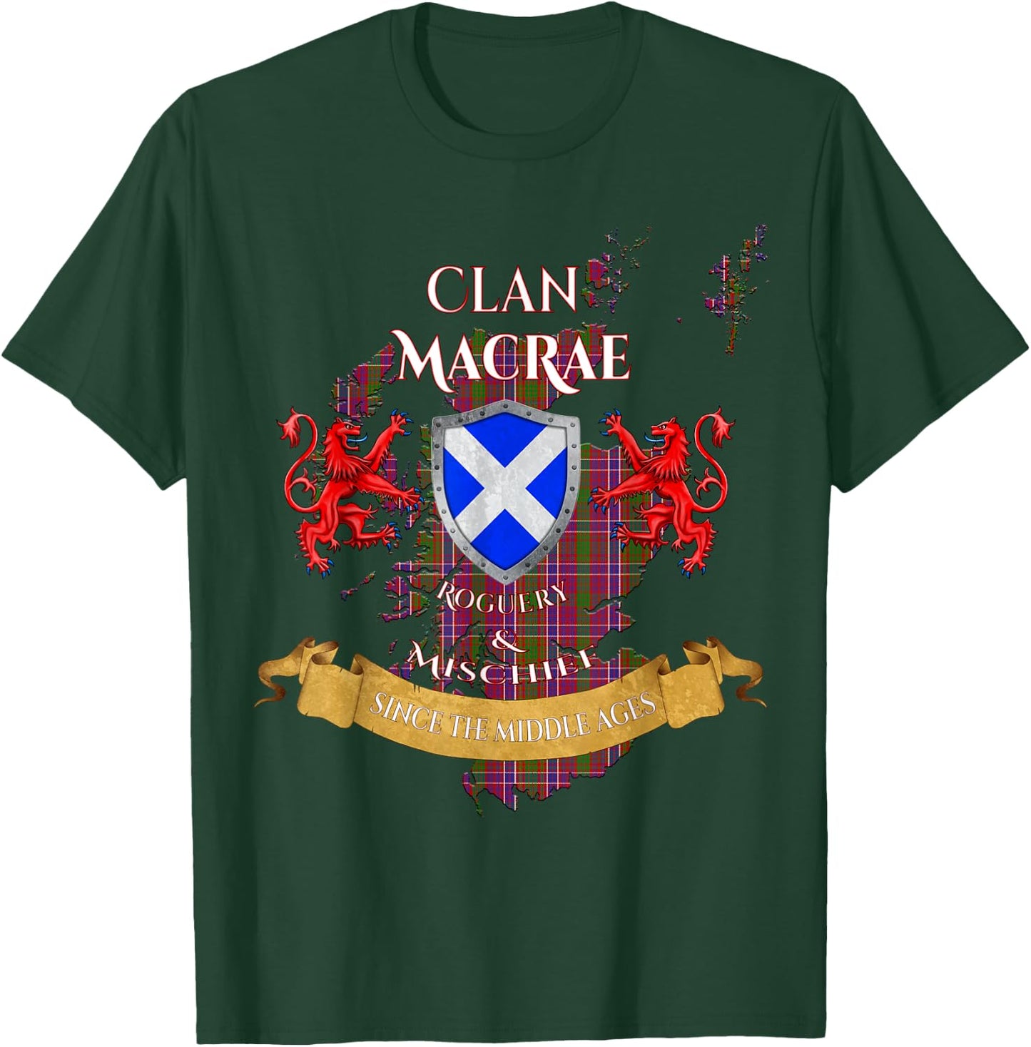 MacRae Scottish Family Clan Middle Ages Mischief T-Shirt - T-Shirt | Forest