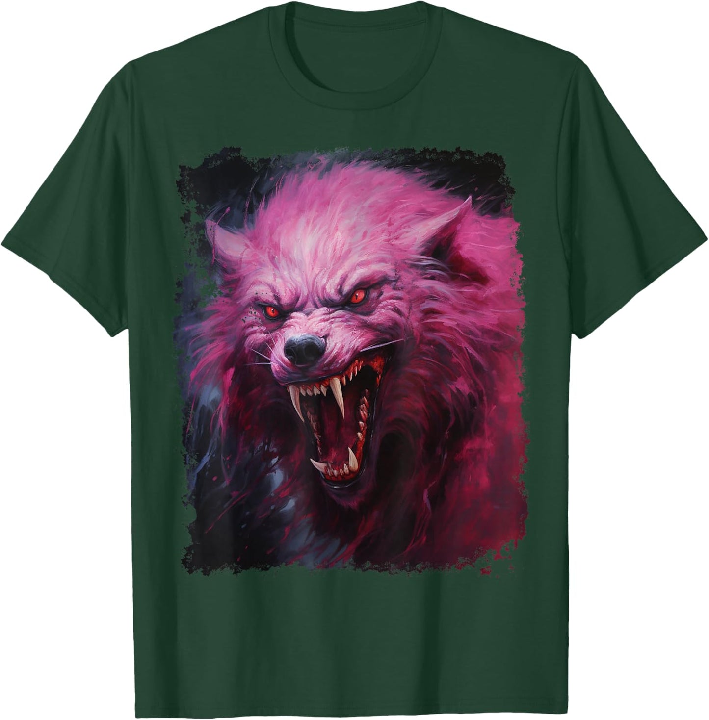 Werewolf Scary Pink Halloween T-Shirt - T-Shirt | Forest