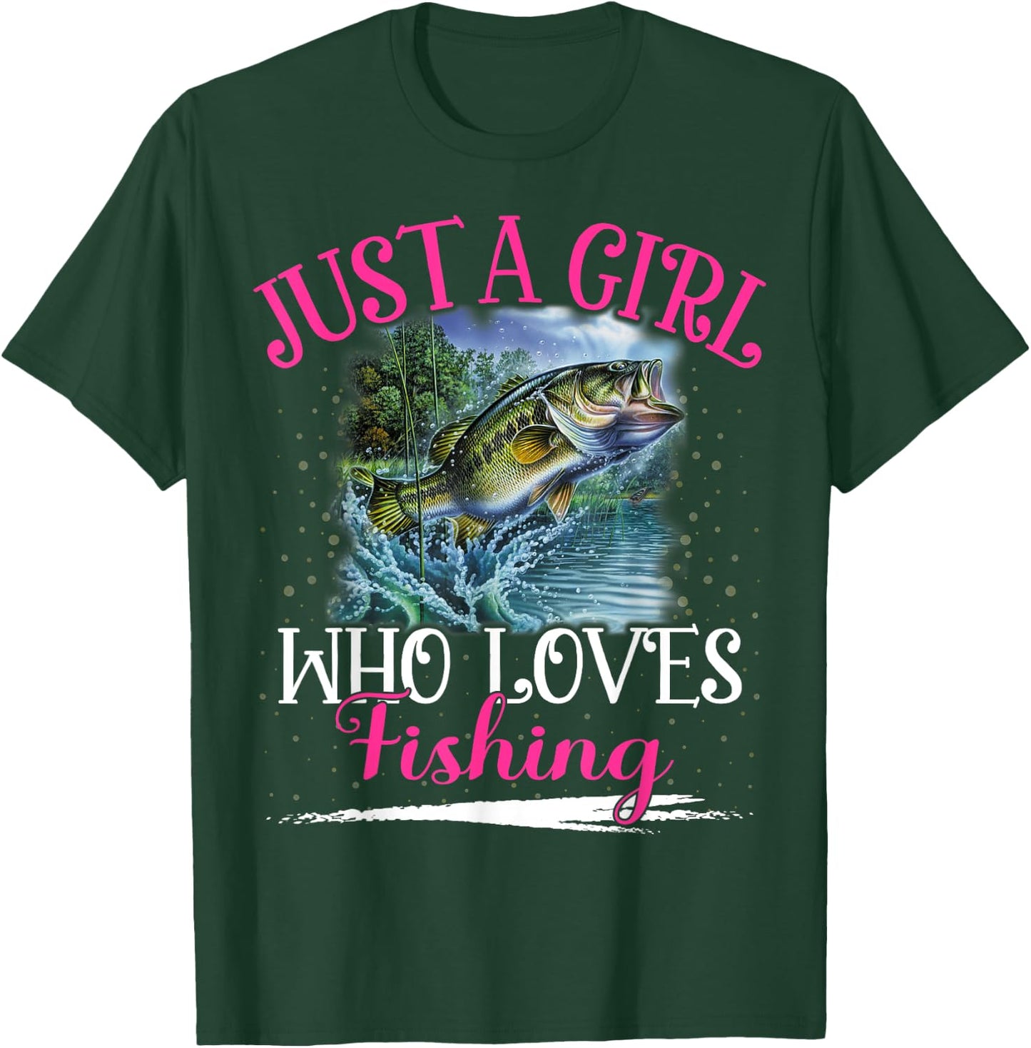 Just A Girl Who Loves Fishing Girls T-Shirt - T-Shirt | Forest