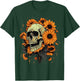 Skull Flowers on Rocker Sunflower Sugar Skull T-Shirt - T-Shirt | Forest