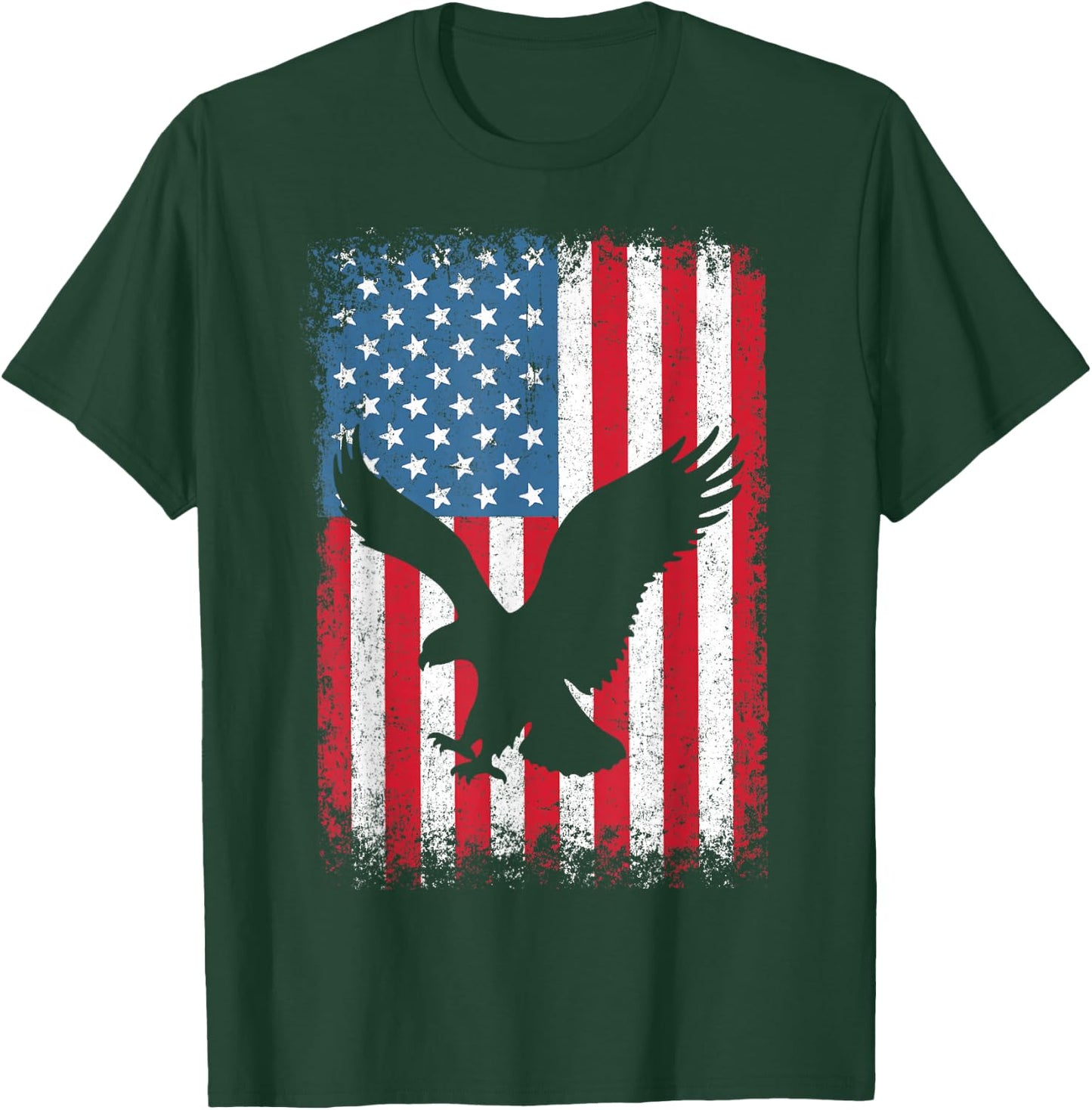4th of July American Eagle Flag USA Independence Day T-Shirt - T-Shirt | Forest