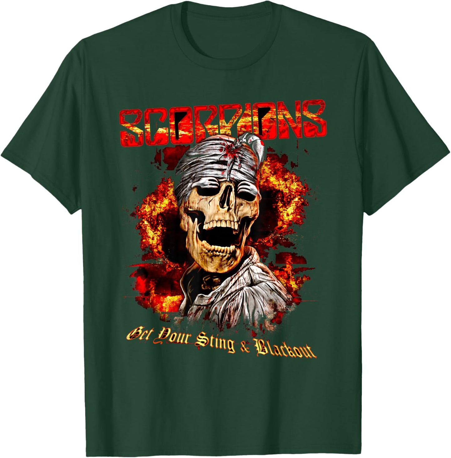 Official Scorpions Blackout Skull T-Shirt - T-Shirt | Forest