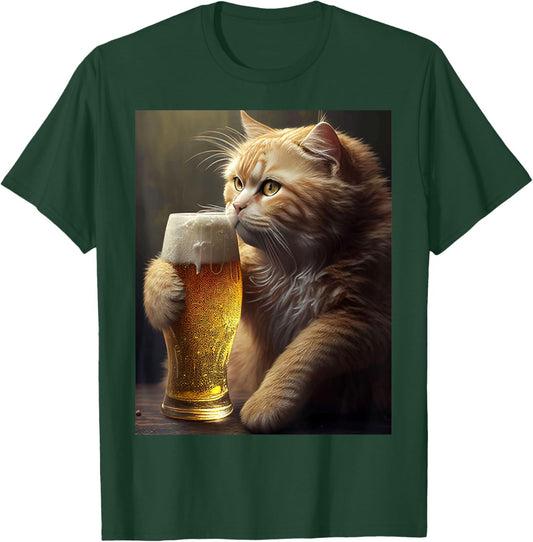 Funny Cat Cats And Beer T-Shirt - T-Shirt | Forest