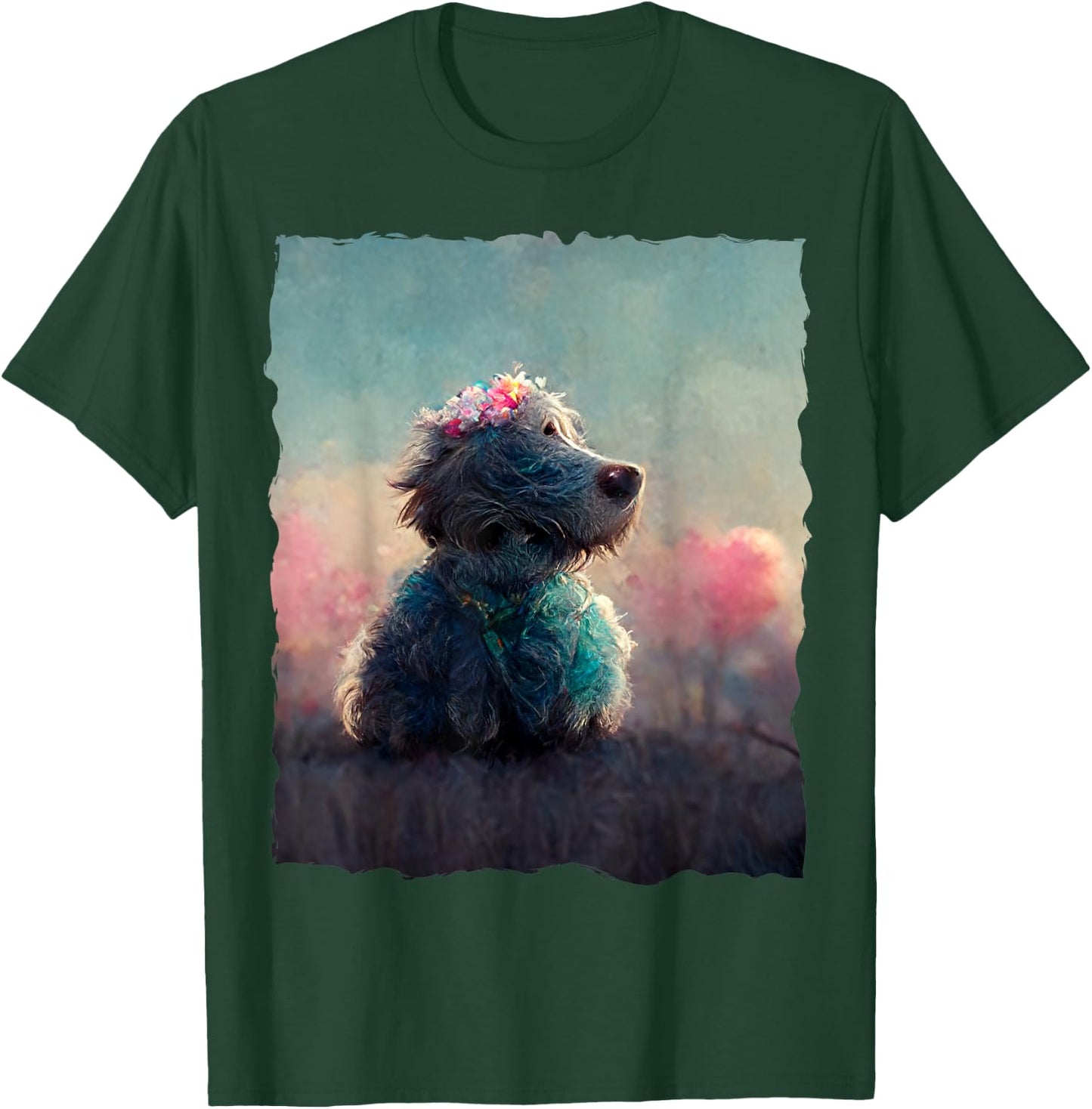 Funny Cute Fluffy Dog T-Shirt - T-Shirt | Forest