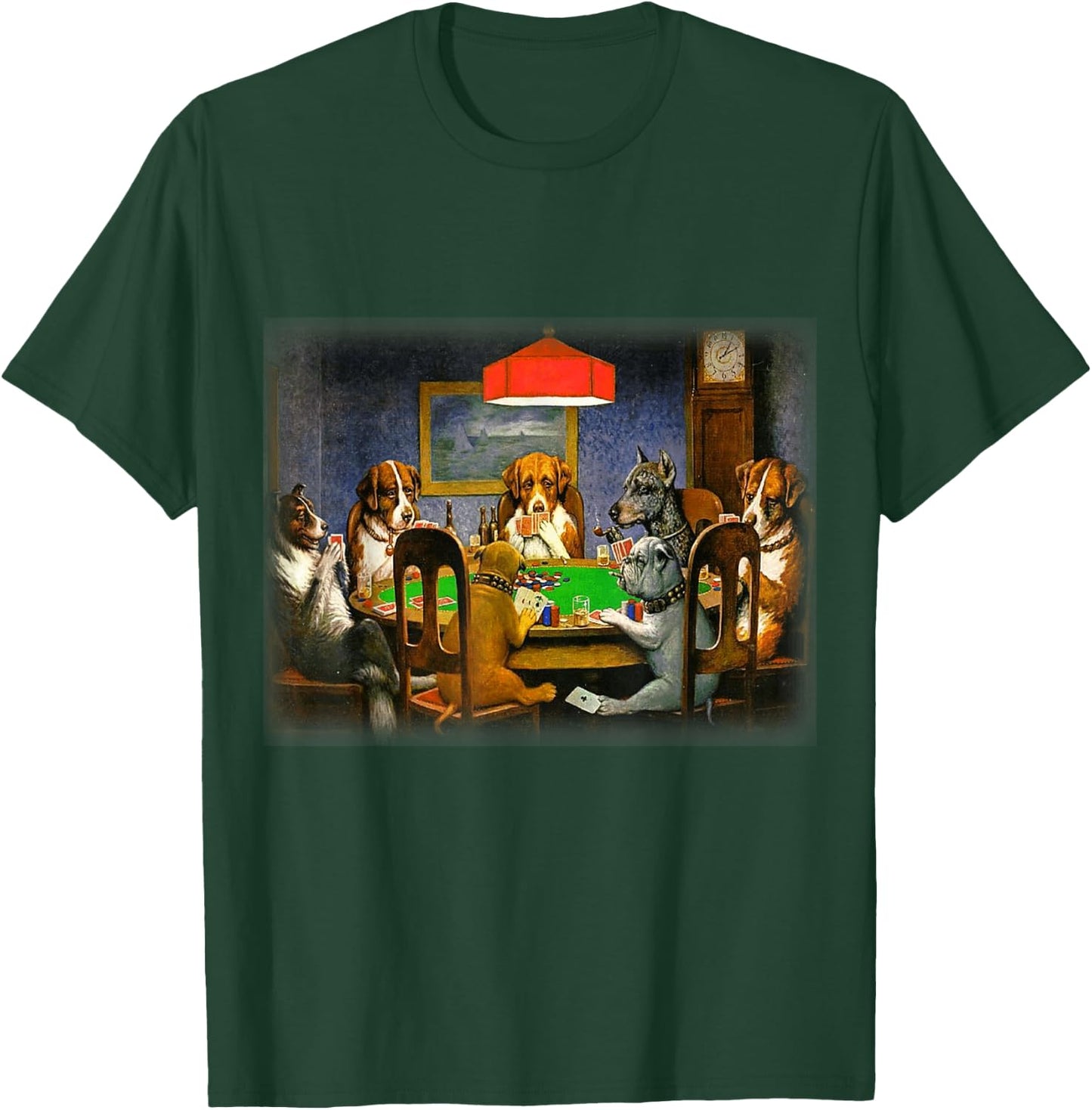 Dogs Playing Poker | A Friend in Need | Funny Dog Lover Art T-Shirt - T-Shirt | Forest