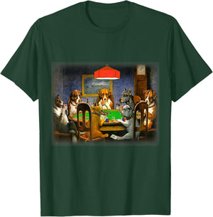 Dogs Playing Poker | A Friend in Need | Funny Dog Lover Art T-Shirt - T-Shirt | Forest