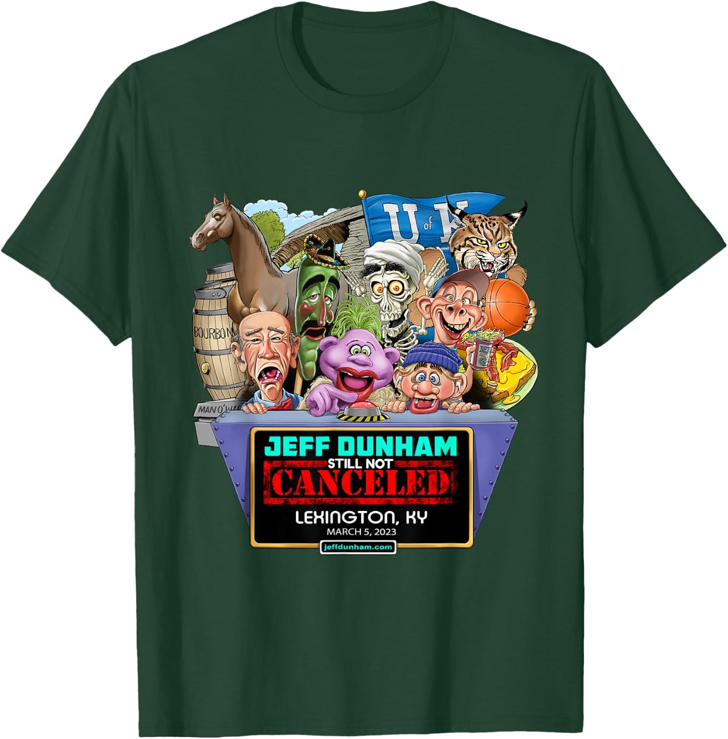 Jeff Dunham Lexington, KY (2023) T-Shirt - T-Shirt | Forest