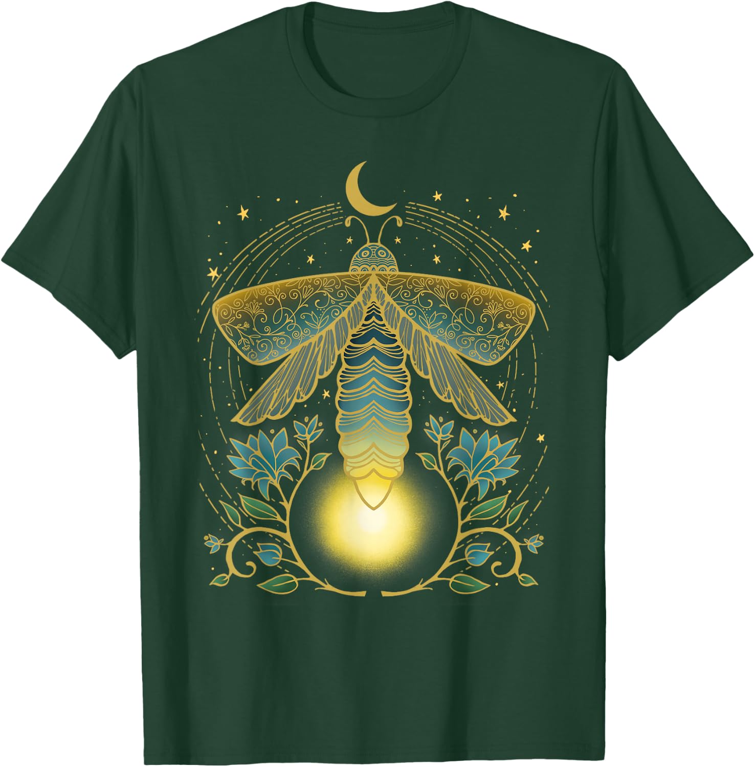Firefly, Magical Lunar Mystical Design for Nature Lovers T-Shirt - T-Shirt | Forest