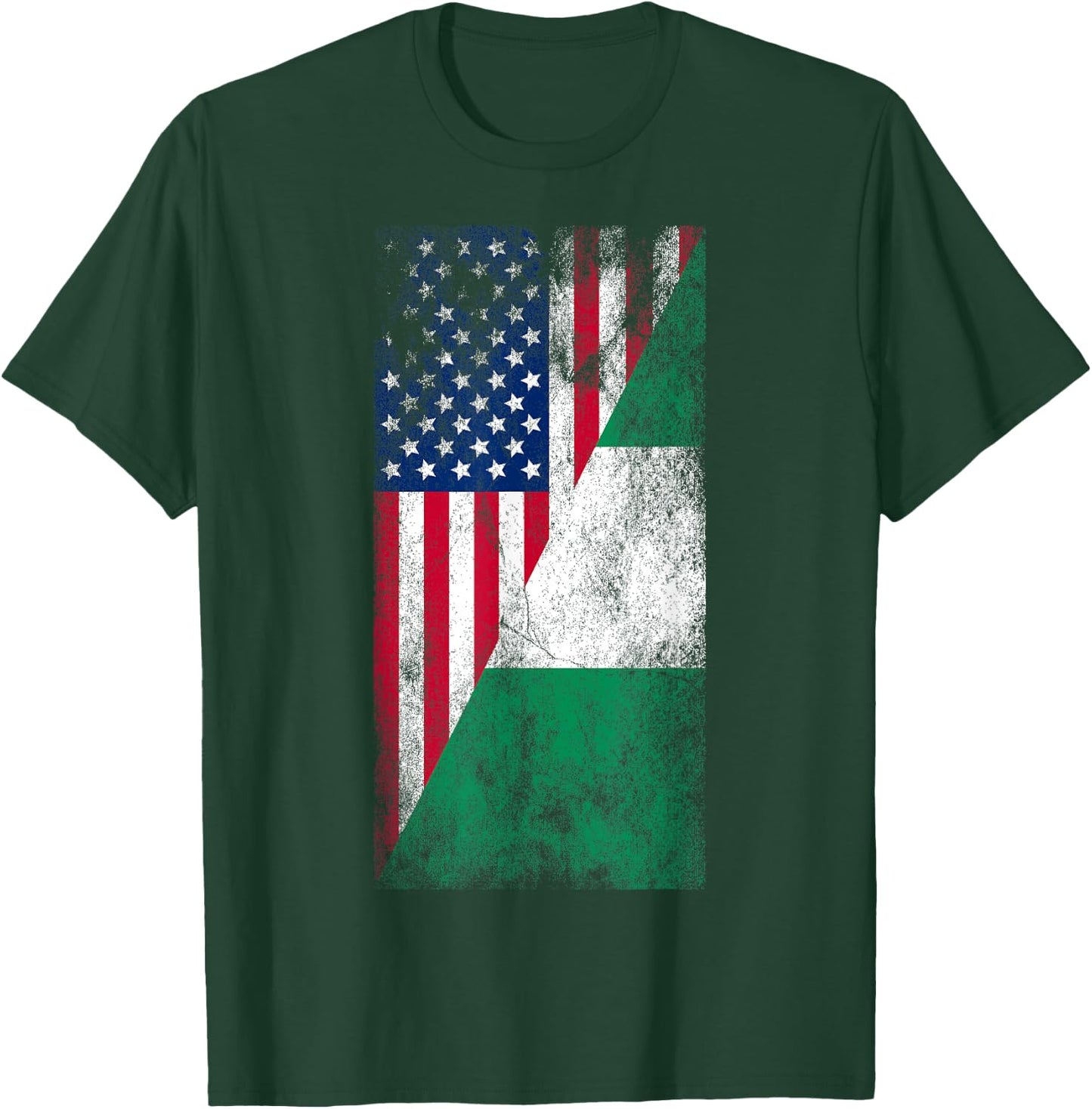 USA & Nigeria Flags - United States of America, Nigerian T-Shirt - T-Shirt | Forest