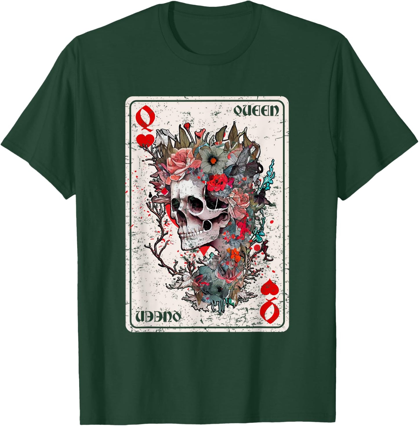 Queen of Hearts Card Game Horror Heart Queen Gothic T-Shirt - T-Shirt | Forest