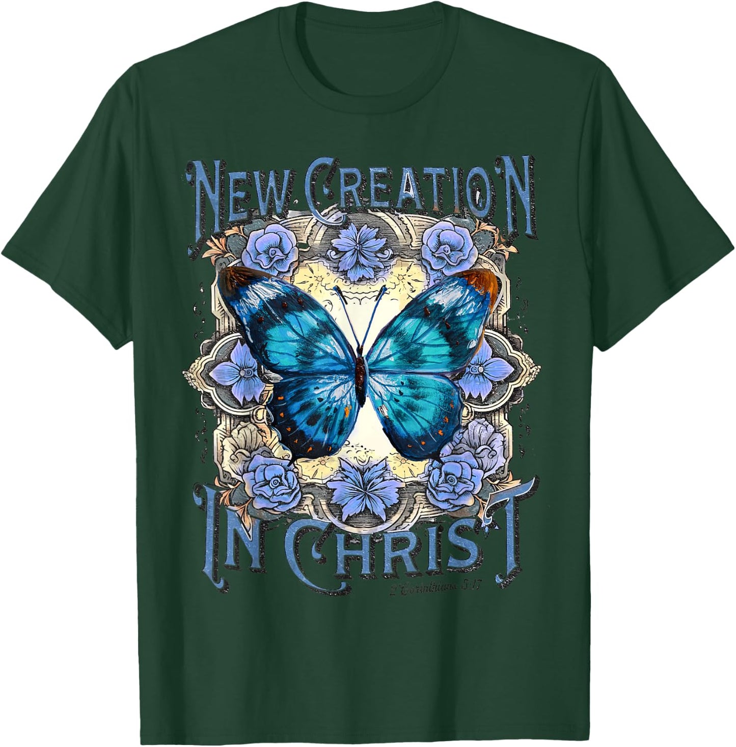 Boho Christian Jesus, Butterfly New Creation In Christ T-Shirt - T-Shirt | Forest