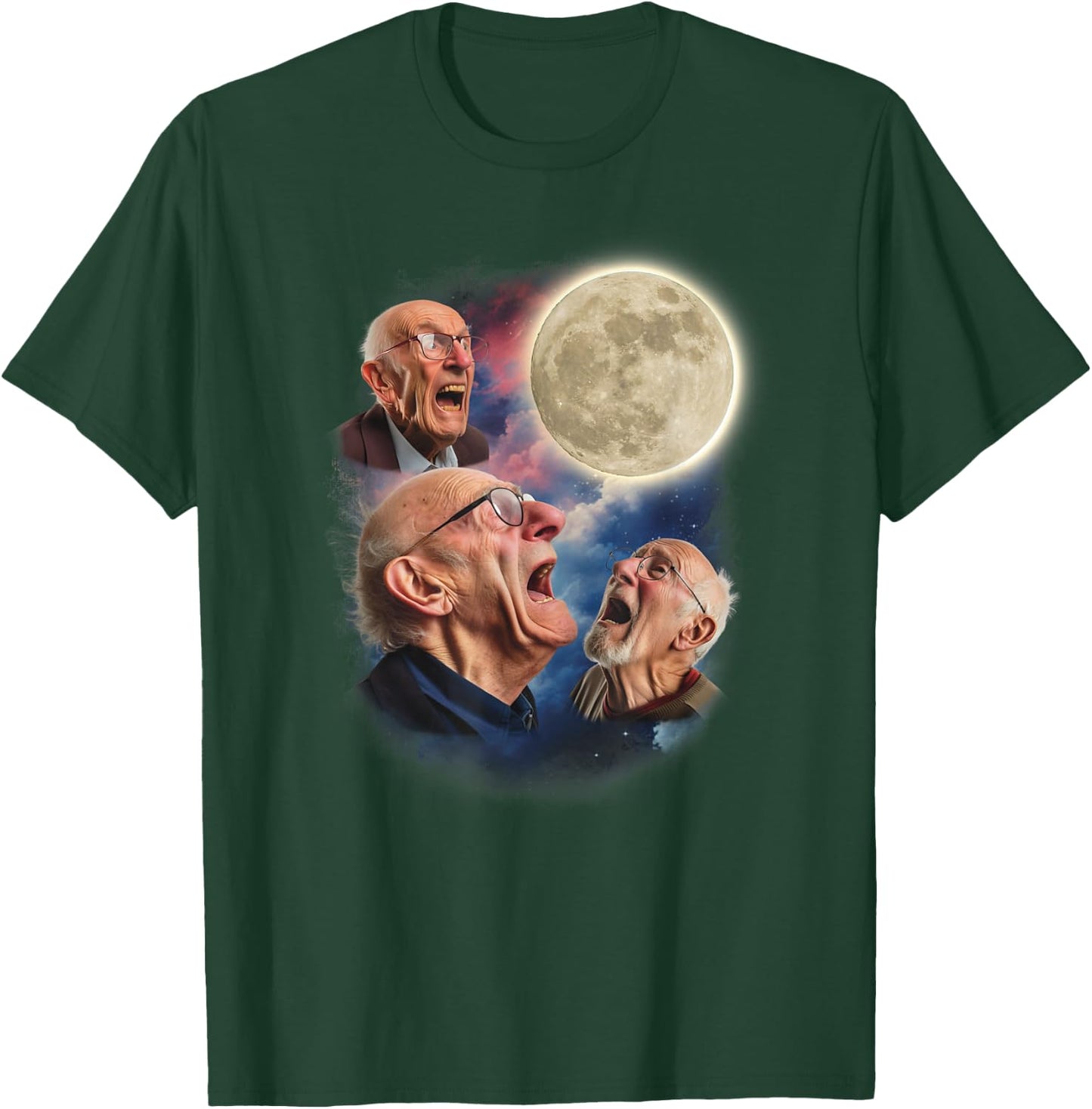 Howling Old Men Cringy Airport Exchange Embarrassing T-Shirt - T-Shirt | Forest
