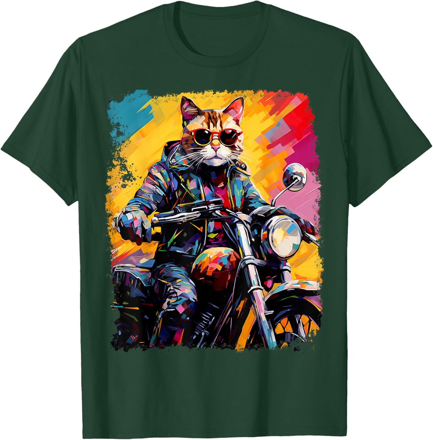 Cat on Motorcycle Women T-Shirt - T-Shirt | Forest