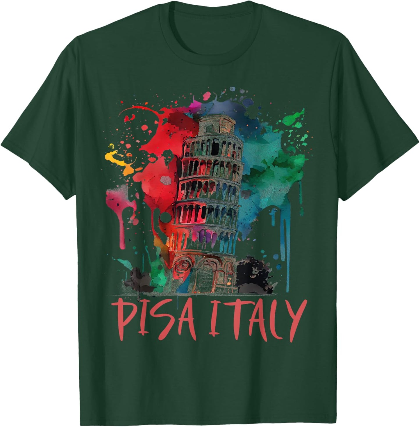 Italy Landmark Pisa Tower Tuscany Leaning Tower of Pisa T-Shirt - T-Shirt | Forest