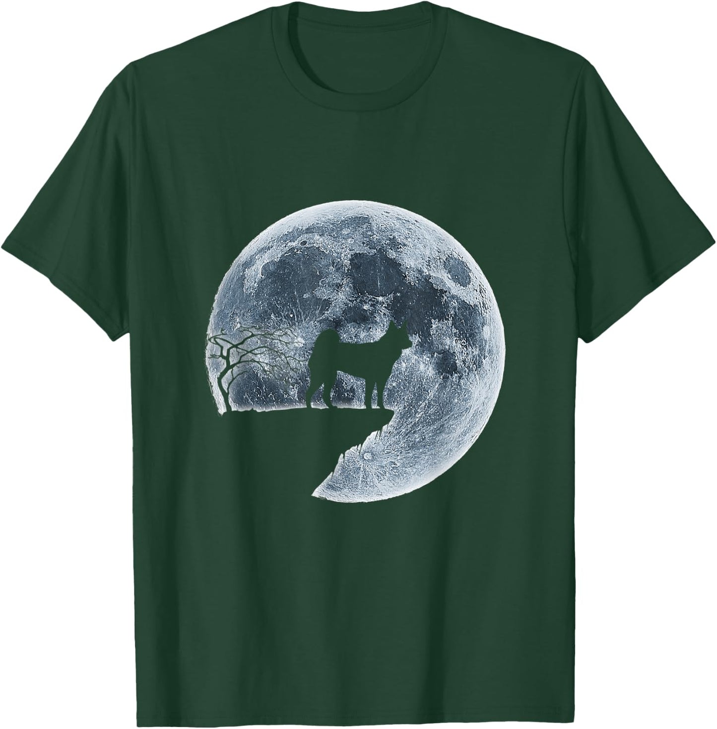 Kai Ken Halloween Costume Moon Silhouette T-Shirt - T-Shirt | Forest