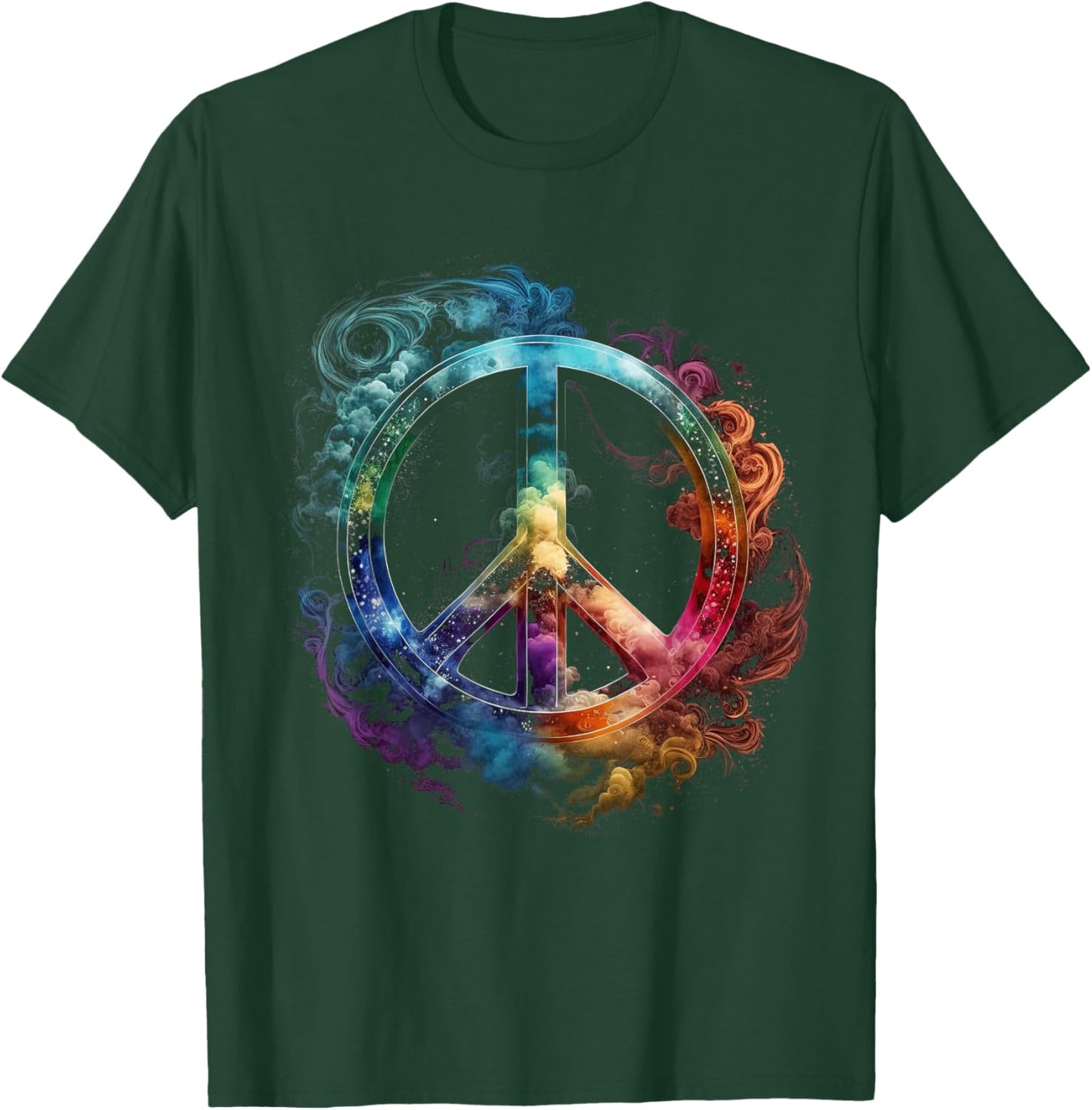 Peace sign of freedom hippie flower child space science T-Shirt - T-Shirt | Forest