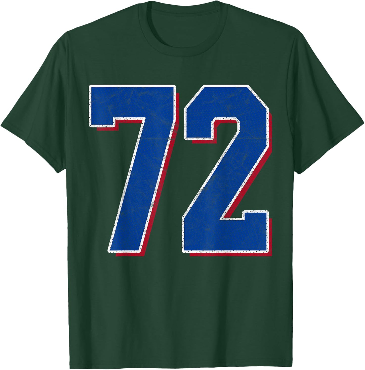 Number 72 Numbered Uniform Sports Team Jersey 72nd Birthday T-Shirt - T-Shirt | Forest
