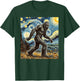 Funny Bigfoot Starry Night Sasquatch Van Gogh Sky Painting T-Shirt - T-Shirt | Forest
