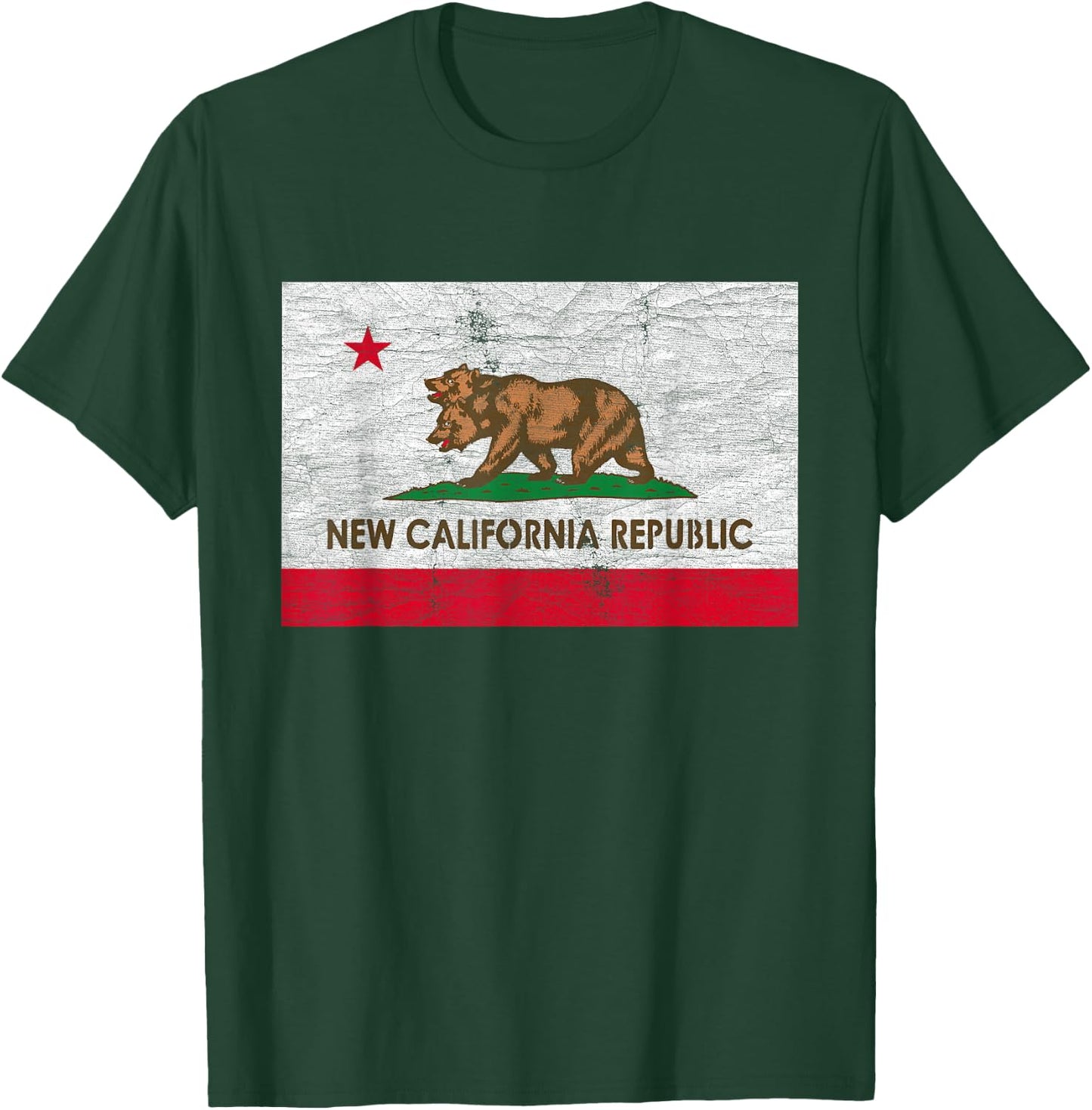 New California Republic Retro Distressed NCR Flag T-Shirt - T-Shirt | Forest