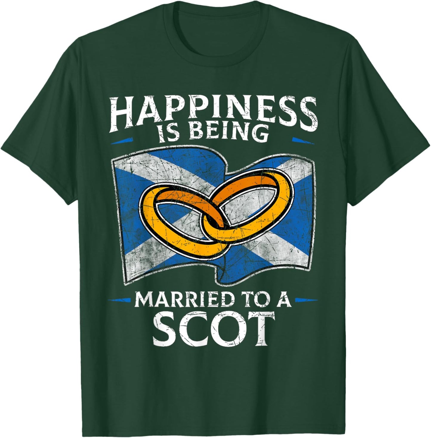 Scottish Wedding Scotland Heritage Roots Scot Flag Married T-Shirt - T-Shirt | Forest