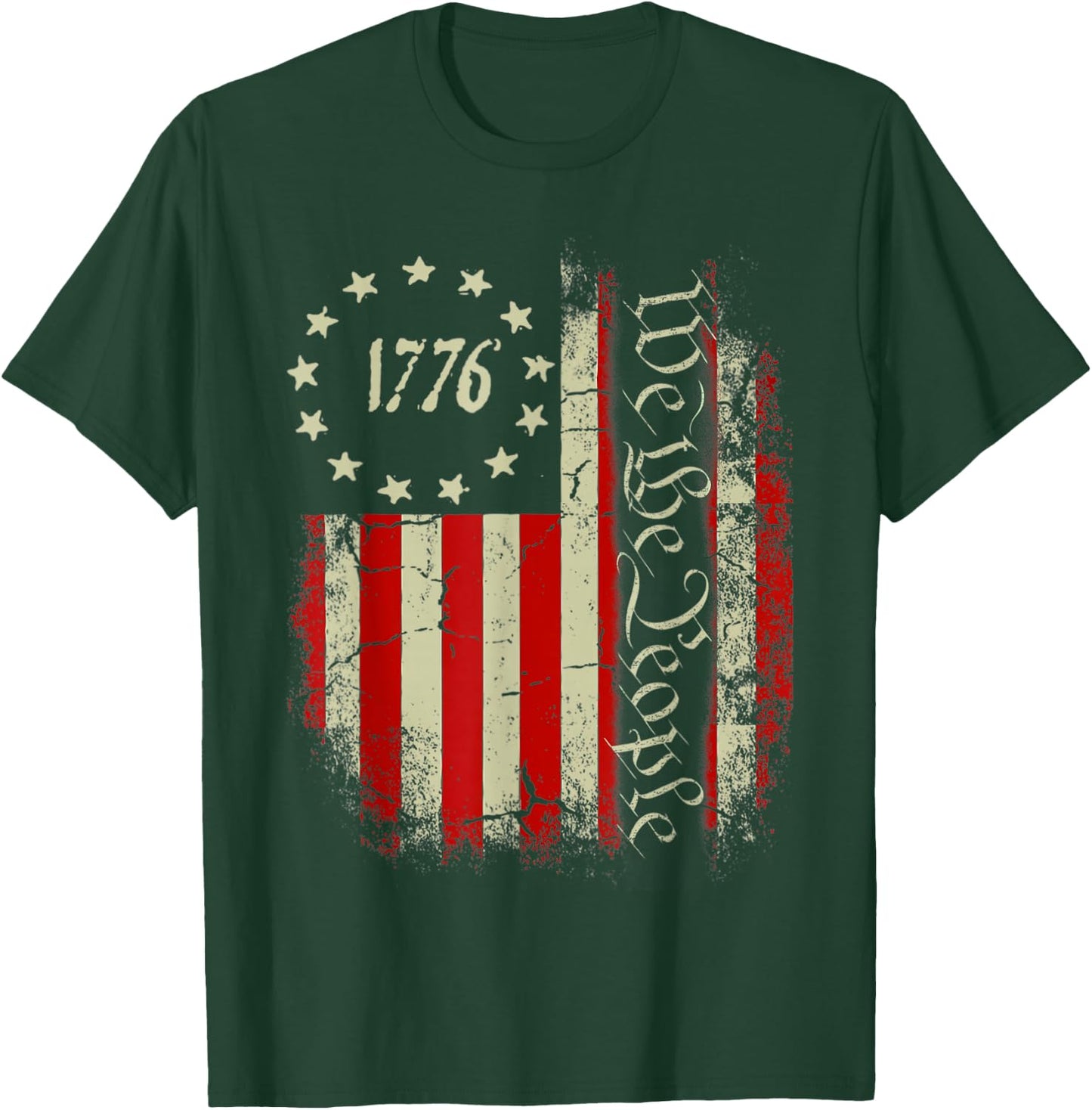 USA US Flag Patriotic 4th of July America T-Shirt - T-Shirt | Forest