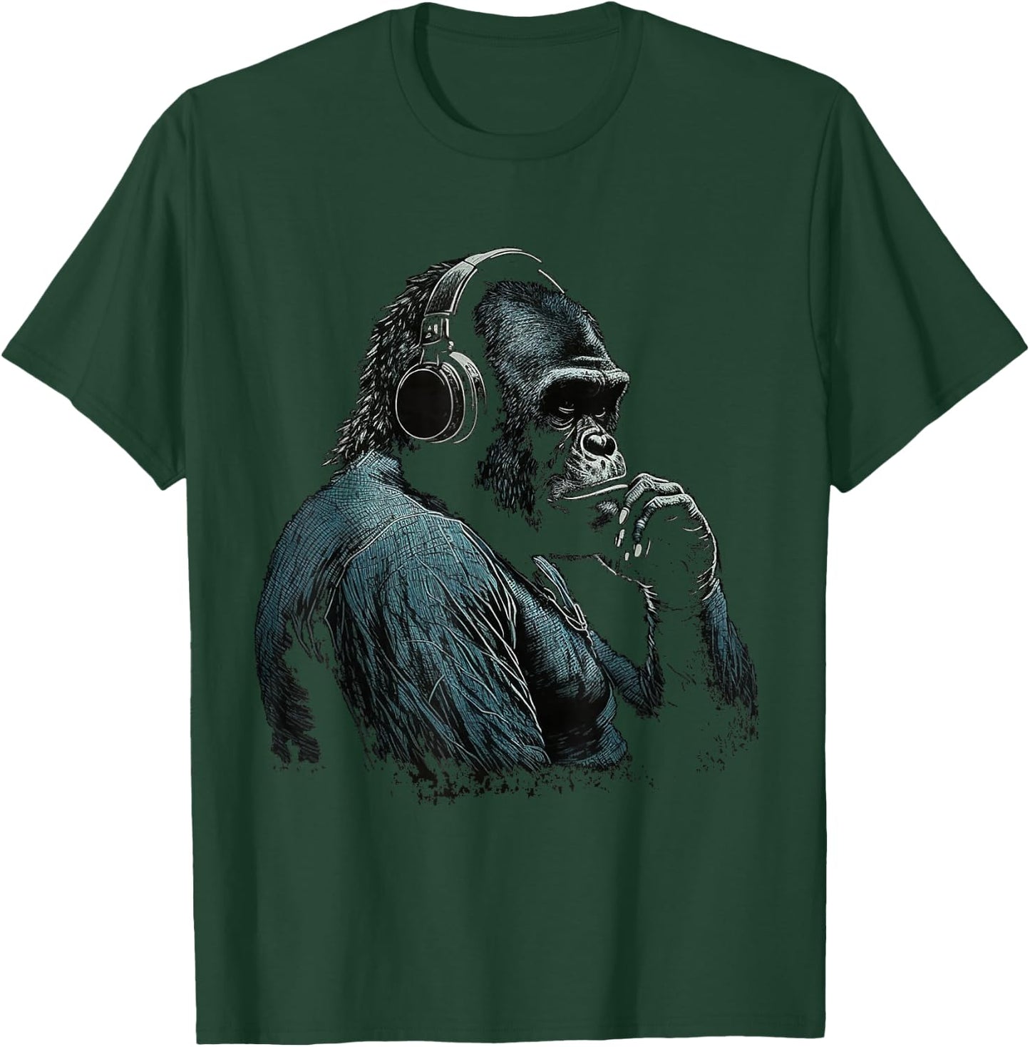 Gorilla Music Artwork Monkey Art Animal T-Shirt - T-Shirt | Forest