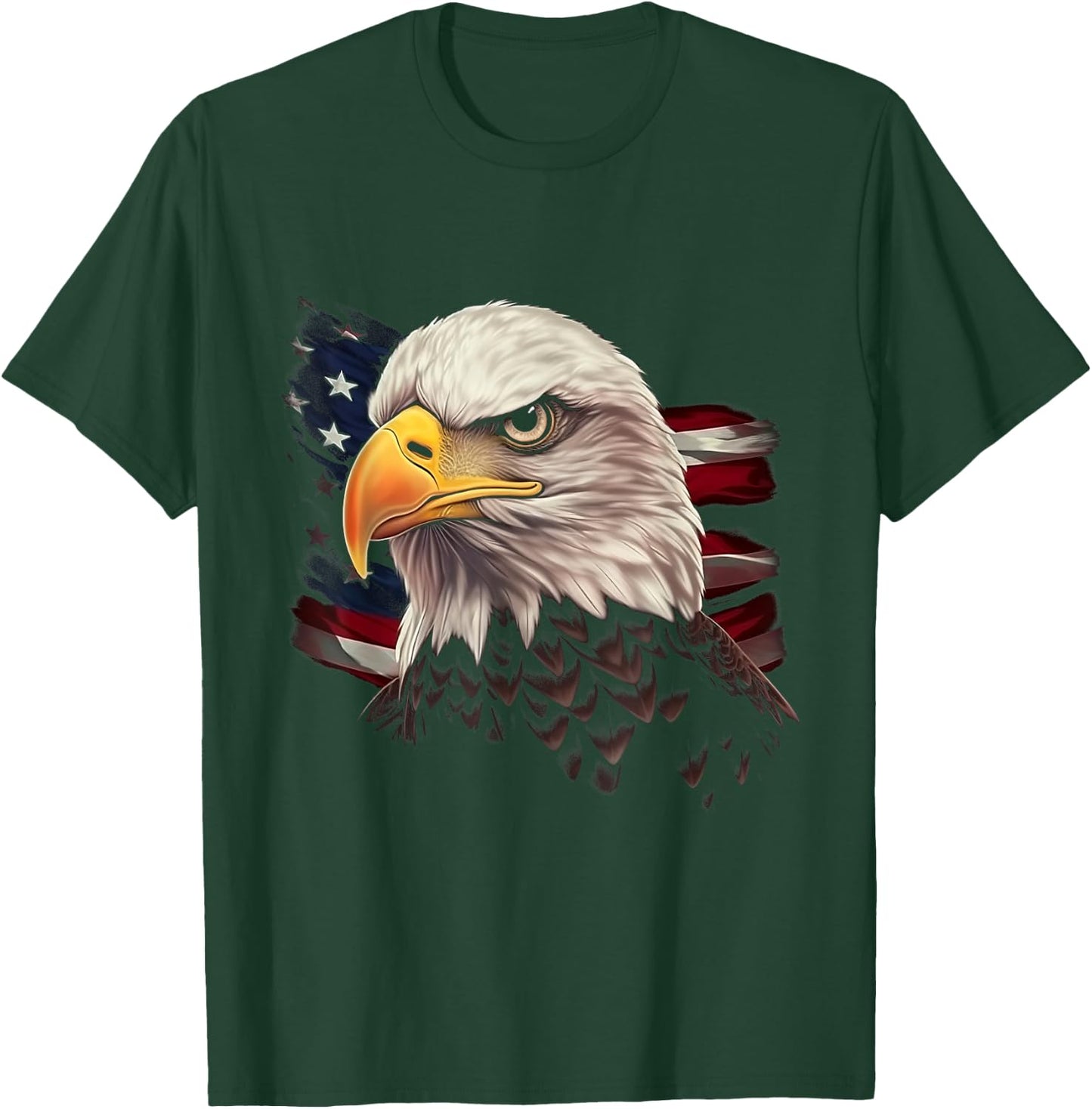 American Bald Eagle American Flag USA Bald Eagle T-Shirt - T-Shirt | Forest