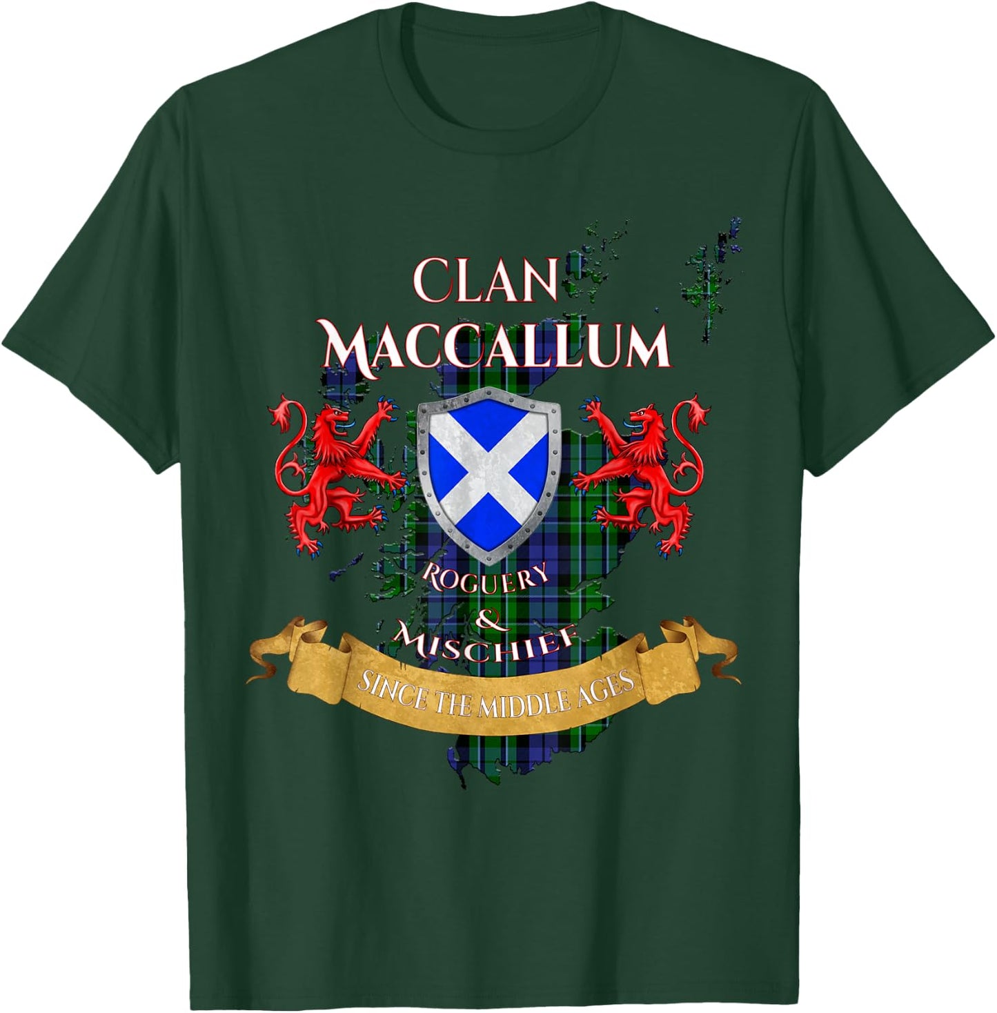 MacCallum Scottish Family Clan Middle Ages Mischief T-Shirt - T-Shirt | Forest