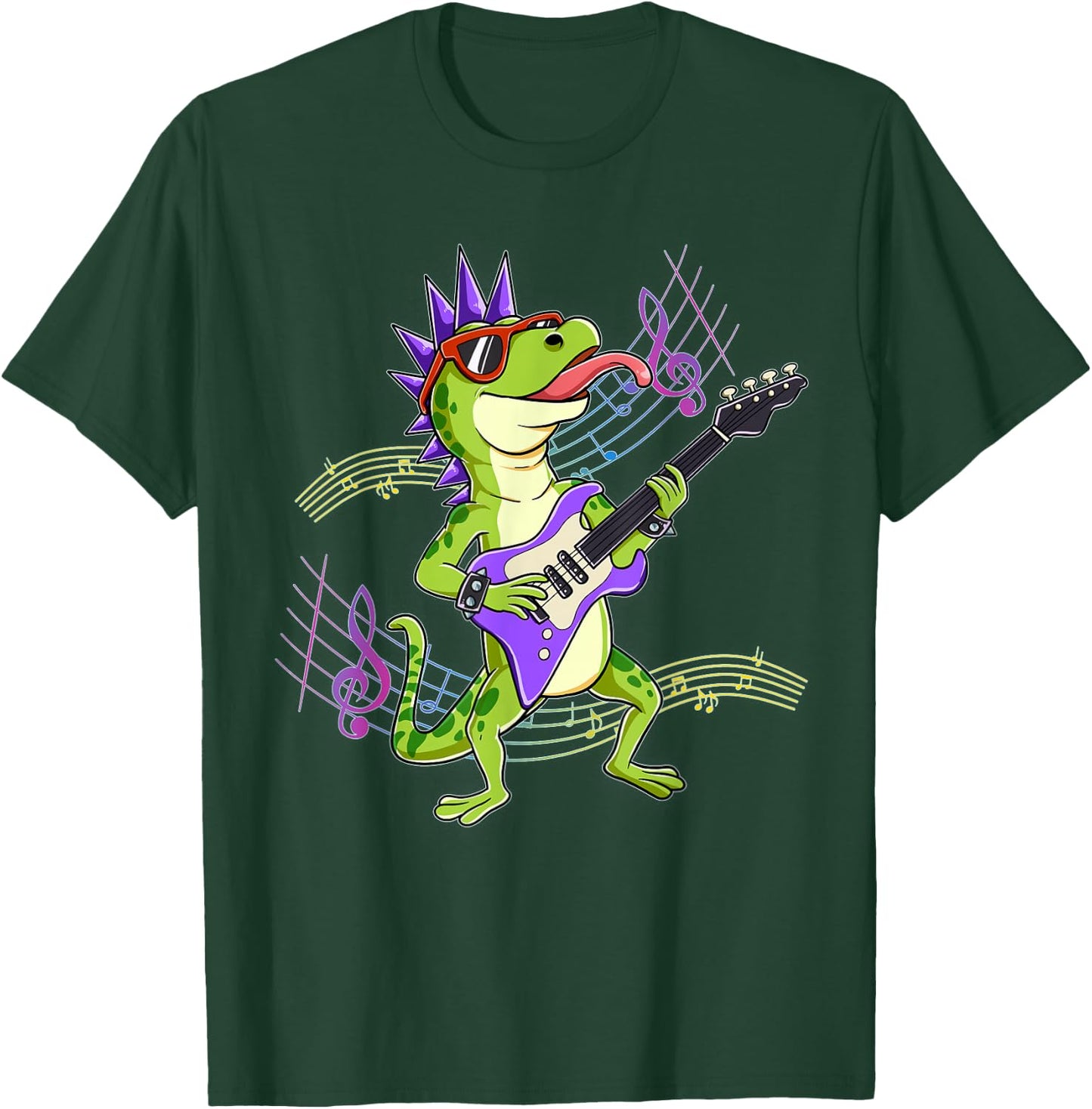 Gecko Guitar Rockstar T-Shirt - T-Shirt | Forest