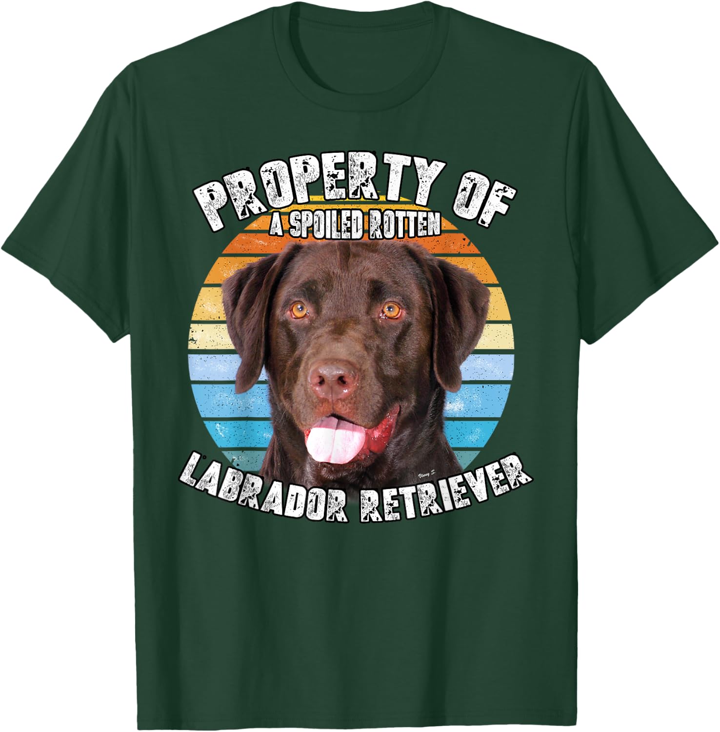 Labrador Retriever Chocolate Owner Lover Retro Vintage T-Shirt - T-Shirt | Forest