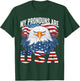 My Pronouns Are USA Patriotic Eagle Funny 4th of July T-Shirt - T-Shirt | Forest